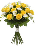 Bouquet of Roses and White Freesias - Flowers Box London