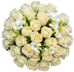 Bouquet of Roses and White Freesias - Flowers Box London