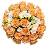 Bouquet of Roses and White Freesias - Flowers Box London