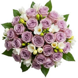 Bouquet of Roses and White Freesias - Flowers Box London