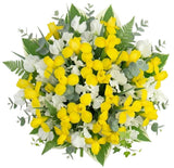 Bouquet of Sweet Peas and Yellow Iris - Flowers Box London