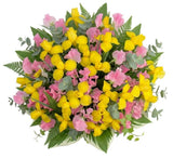 Bouquet of Sweet Peas and Yellow Iris - Flowers Box London