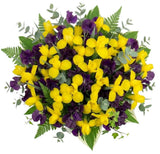 Bouquet of Sweet Peas and Yellow Iris - Flowers Box London
