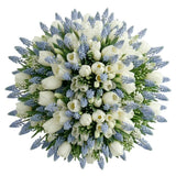 Bouquet of Tulips and Freesias with Blue Muscari - Flowers Box London