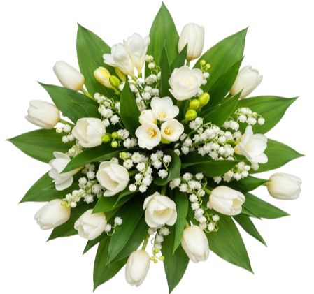 Bouquet of Tulips and Freesias with Lily of Valley