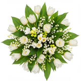 Bouquet of Tulips and Freesias with Lily of Valley - Flowers Box London