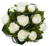 Bouquet of White Peony with Greenery - Flowers Box London