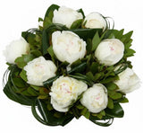 Bouquet of White Peony with Greenery - Flowers Box London