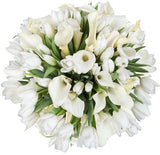 Bouquet of White Tulips and Calla Lily - Flowers Box London