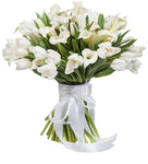 Bouquet of White Tulips and Calla Lily - Flowers Box London