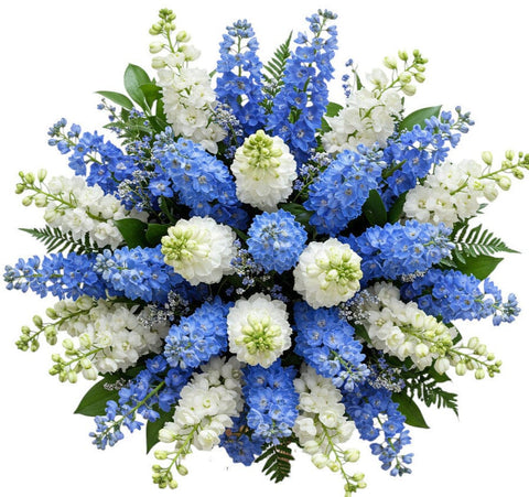 Bouquet White and Blue Delphinium