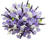 Bouquet White and Violet Sweet Pea with Aromatic Lavender - Flowers Box London
