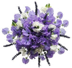 Bouquet White and Violet Sweet Pea with Aromatic Lavender - Flowers Box London
