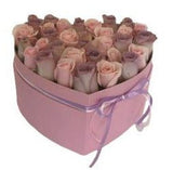 Box of Lavender and Light Pink Roses - Flowers Box London