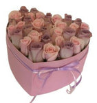 Box of Lavender and Light Pink Roses