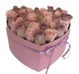 Box of Lavender and Light Pink Roses - Flowers Box London