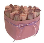 Box of Lavender and Light Pink Roses