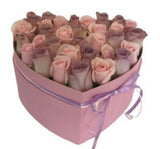 Box of Lavender and Light Pink Roses