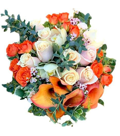 Bridal bouquet, buttonhole, 2x small bouquets for girls - Flowers Box London