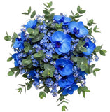 Buquet of Forget Me Not with Blue Phalaenopsis Orchids