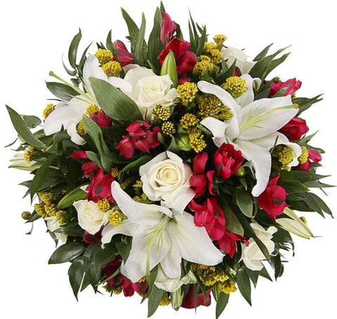 Burgundy Bouquet of Lily and Alstroemeria