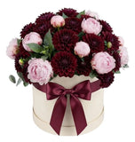 Burgundy Dahlia and Peonies Luxury Box - Flowers Box London