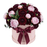Burgundy Dahlia and Peonies Luxury Box - Flowers Box London
