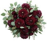 Burgundy Dahlia with Eucalyptus Bouquet