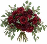 Burgundy Dahlia with Eucalyptus Bouquet - Flowers Box London
