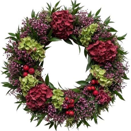 Burgundy Fields Autumn Glow Wreath - Flowers Box London