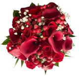 Calla Lily and Red Roses Bridal Bouquet