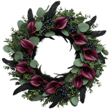 Calla Lily and Viburnum Blueberries Door Wreath - Flowers Box London