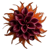 Calla Lily in Orange Feathers Bouquet - Flowers Box London