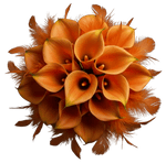 Calla Lily in Orange Feathers Bouquet - Flowers Box London