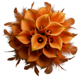 Calla Lily in Orange Feathers Bouquet - Flowers Box London