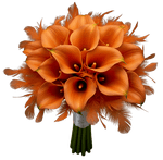 Calla Lily in Orange Feathers Bouquet - Flowers Box London