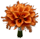 Calla Lily in Orange Feathers Bouquet - Flowers Box London