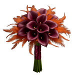 Calla Lily in Orange Feathers Bouquet - Flowers Box London