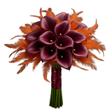 Calla Lily in Orange Feathers Bouquet - Flowers Box London