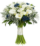 Calla Lily with Gypsophila and Blueberries Bouquet - Flowers Box London