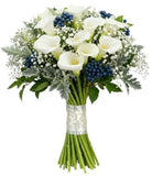 Calla Lily with Gypsophila and Blueberries Bouquet - Flowers Box London
