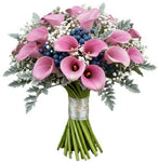 Calla Lily with Gypsophila and Blueberries Bouquet - Flowers Box London