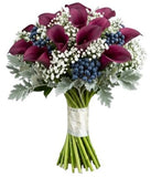 Calla Lily with Gypsophila and Blueberries Bouquet - Flowers Box London