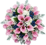Calla Lily with Gypsophila and Blueberries Bouquet - Flowers Box London