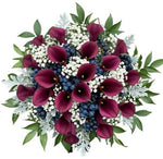 Calla Lily with Gypsophila and Blueberries Bouquet - Flowers Box London