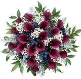 Calla Lily with Gypsophila and Blueberries Bouquet - Flowers Box London