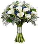 Calla Lily with Gypsophila and Blueberries Bouquet - Flowers Box London