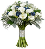 Calla Lily with Gypsophila and Blueberries Bouquet - Flowers Box London