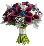 Calla Lily with Gypsophila and Blueberries Bouquet - Flowers Box London