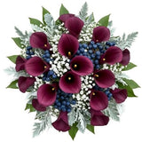 Calla Lily with Gypsophila and Blueberries Bouquet - Flowers Box London